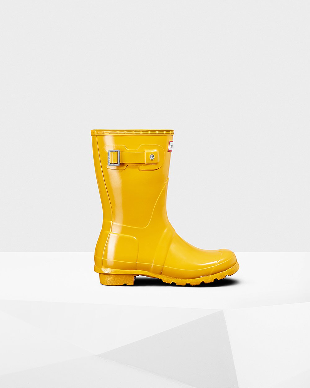 Hunter Original Gloss Short Rain Boots - Outlet Store Womens Yellow - UBNYHV578